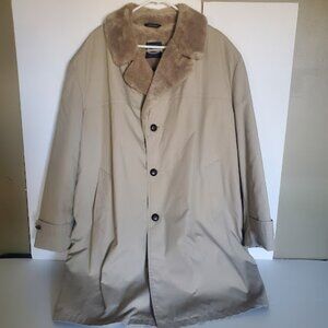Towncraft Men's Winter Coat Faux Fur Lined Tan Size 50B XXL Made in USA